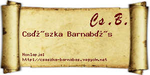 Császka Barnabás névjegykártya