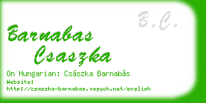 barnabas csaszka business card