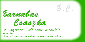 barnabas csaszka business card